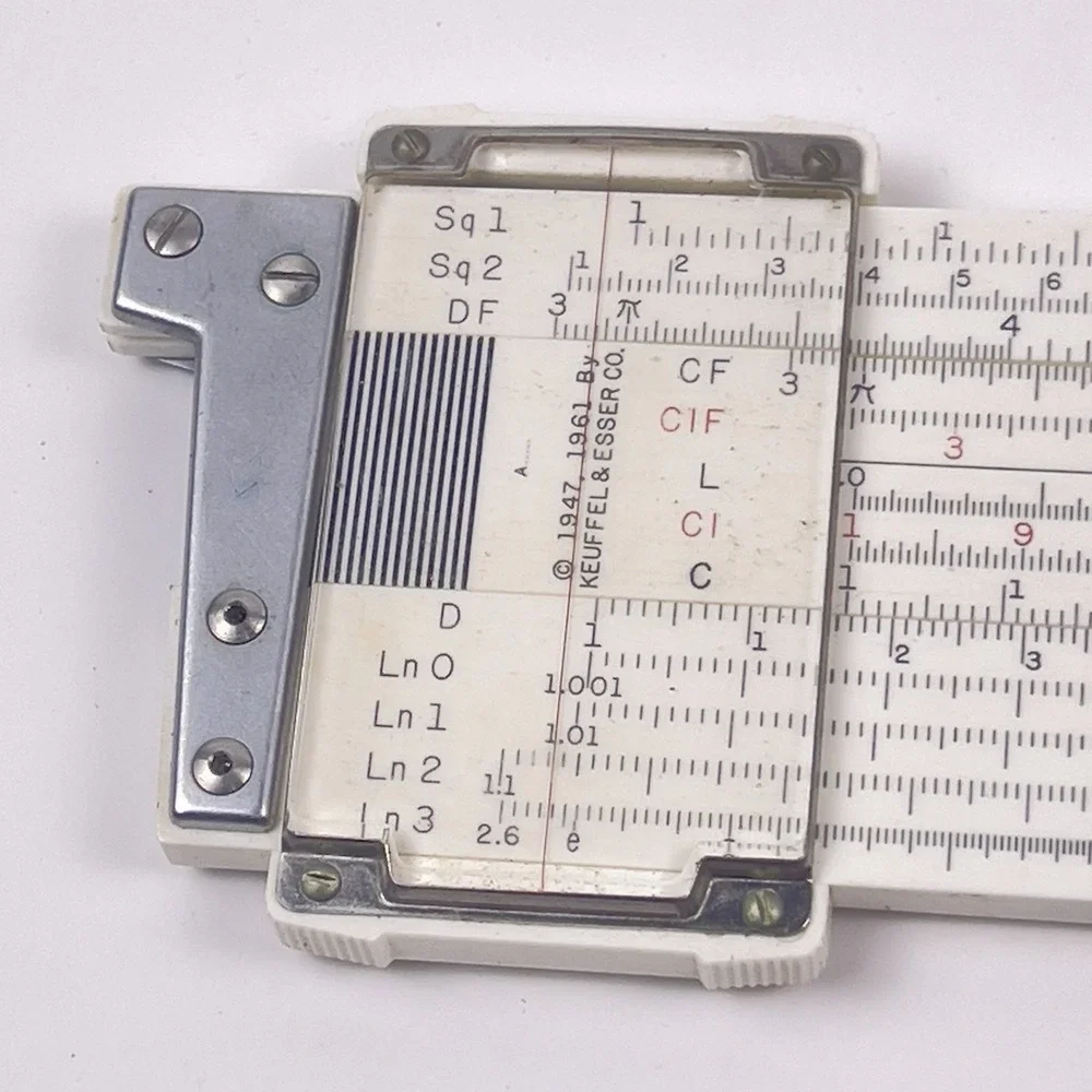 Vintage 1961 Kueffel & Esser 68-1100 Deci-Lon 10 Slide Rule & Leather Case